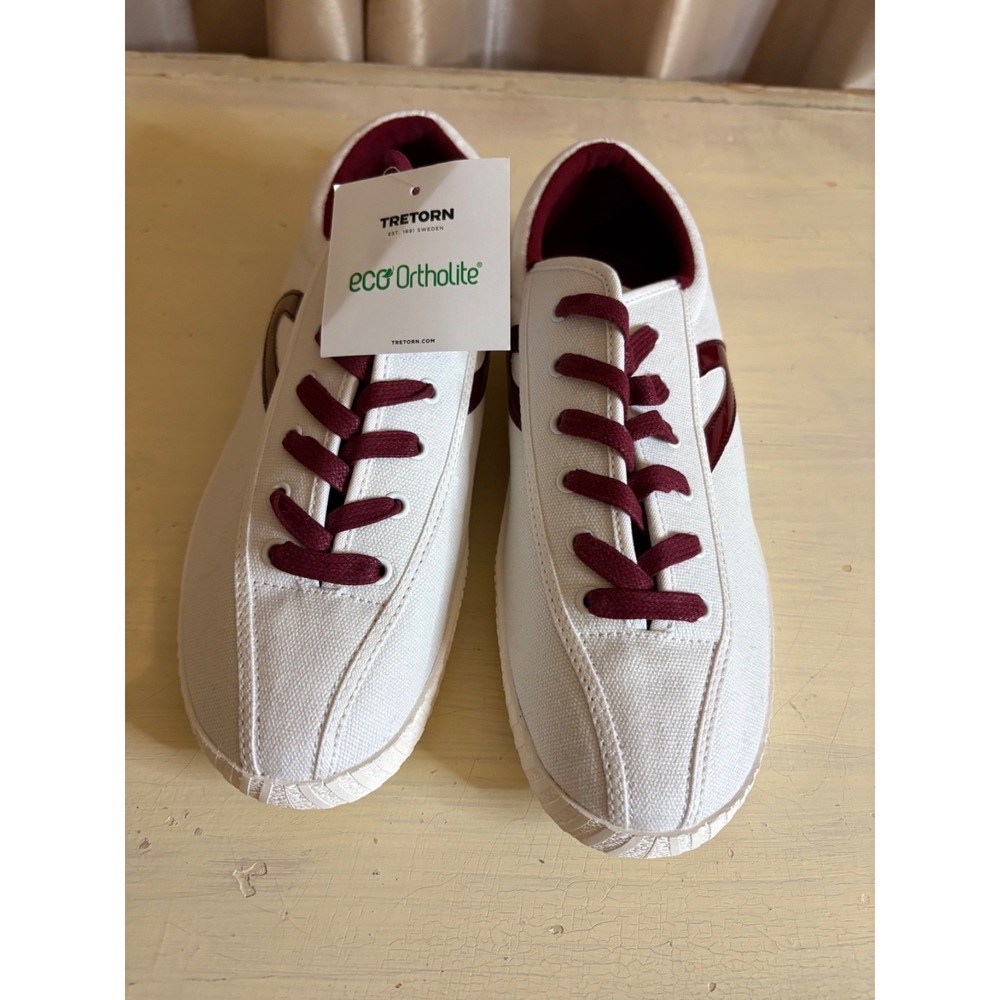 Tretorn Women's Size 11 NWT White/Burgundy Nylite Plus Sneakers – Style WTNylite